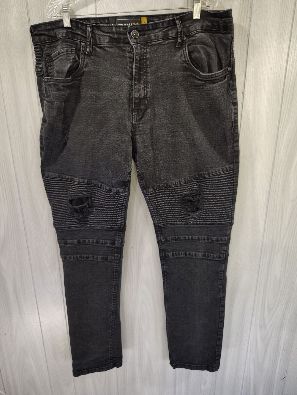 Raw X Jeans Men's Vintage Inspired Denim Black Goth Grunge Rock Size 42